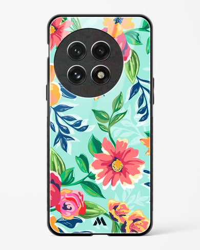 Flower Print on Canvas Glass Case Phone Cover (OnePlus)