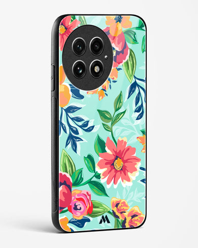 Flower Print on Canvas Glass Case Phone Cover (OnePlus)