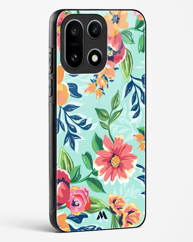 Flower Print on Canvas Glass Case Phone Cover (OnePlus)