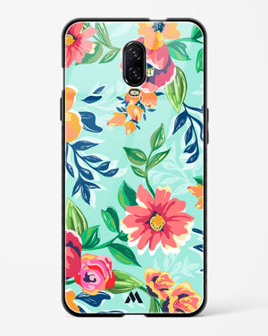 Flower Print on Canvas Glass Case Phone Cover (OnePlus)