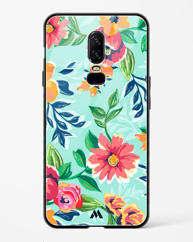 Flower Print on Canvas Glass Case Phone Cover (OnePlus)