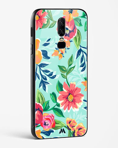 Flower Print on Canvas Glass Case Phone Cover (OnePlus)