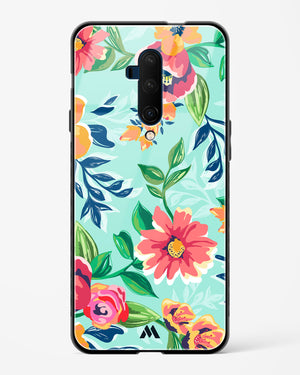 Flower Print on Canvas Glass Case Phone Cover (OnePlus)