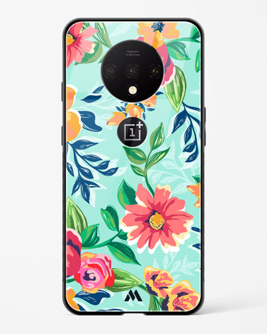 Flower Print on Canvas Glass Case Phone Cover (OnePlus)