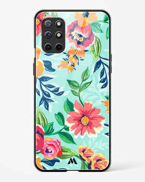 Flower Print on Canvas Glass Case Phone Cover (OnePlus)