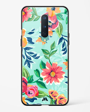 Flower Print on Canvas Glass Case Phone Cover (OnePlus)