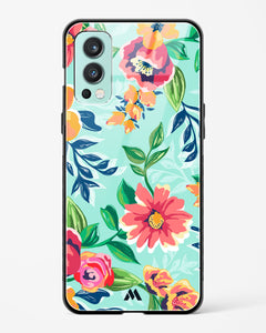 Flower Print on Canvas Glass Case Phone Cover (OnePlus)