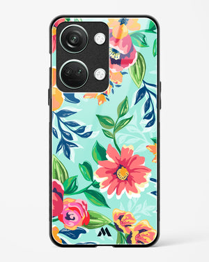 Flower Print on Canvas Glass Case Phone Cover (OnePlus)