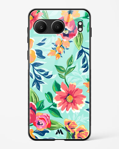 Flower Print on Canvas Glass Case Phone Cover (OnePlus)