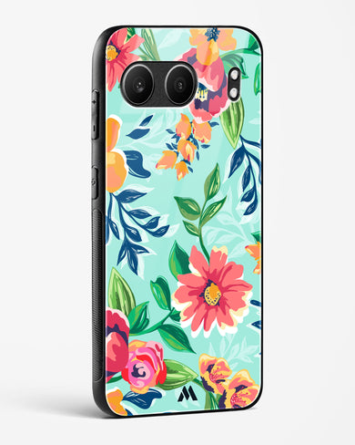 Flower Print on Canvas Glass Case Phone Cover (OnePlus)