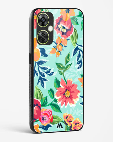 Flower Print on Canvas Glass Case Phone Cover (OnePlus)