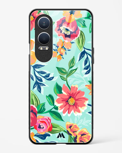 Flower Print on Canvas Glass Case Phone Cover (OnePlus)