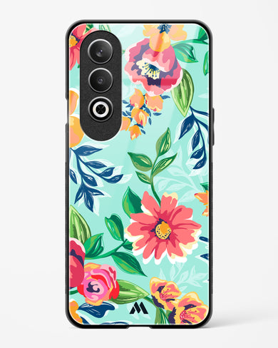 Flower Print on Canvas Glass Case Phone Cover (OnePlus)