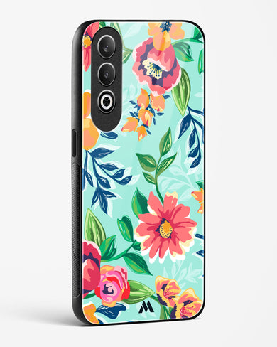 Flower Print on Canvas Glass Case Phone Cover (OnePlus)