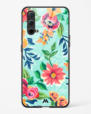 Flower Print on Canvas Glass Case Phone Cover (OnePlus)