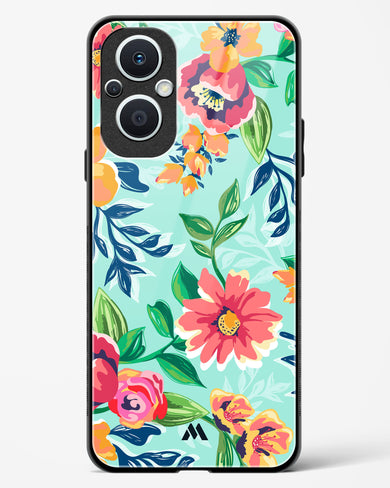 Flower Print on Canvas Glass Case Phone Cover (OnePlus)