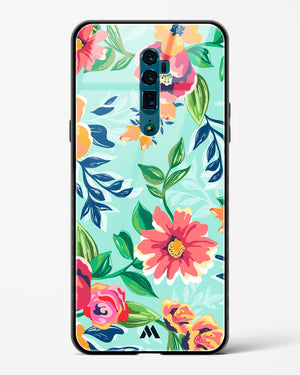 Flower Print on Canvas Glass Case Phone Cover (Oppo)