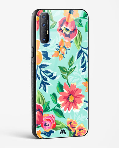 Flower Print on Canvas Glass Case Phone Cover (Oppo)