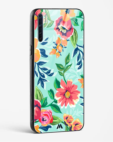 Flower Print on Canvas Glass Case Phone Cover (Oppo)