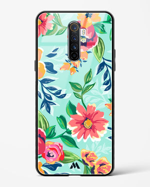 Flower Print on Canvas Glass Case Phone Cover (Oppo)