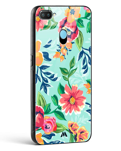 Flower Print on Canvas Glass Case Phone Cover (Realme)