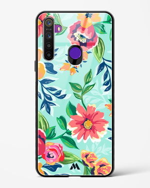 Flower Print on Canvas Glass Case Phone Cover (Realme)
