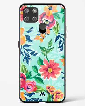 Flower Print on Canvas Glass Case Phone Cover (Realme)