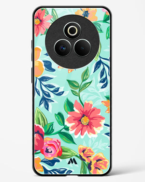 Flower Print on Canvas Glass Case Phone Cover (Realme)