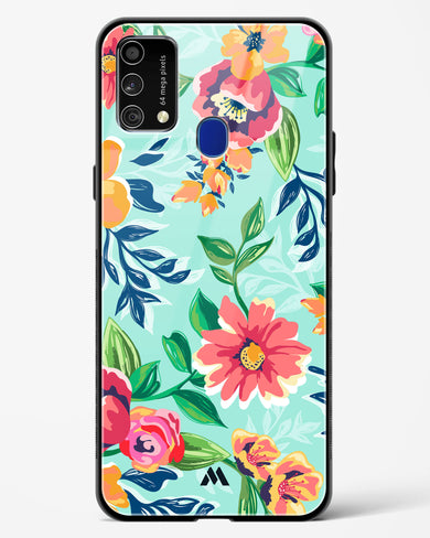 Flower Print on Canvas Glass Case Phone Cover (Samsung)
