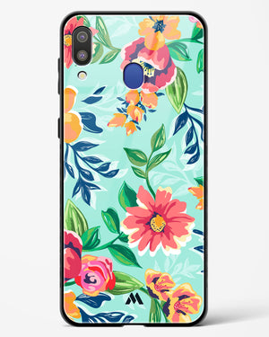 Flower Print on Canvas Glass Case Phone Cover (Samsung)