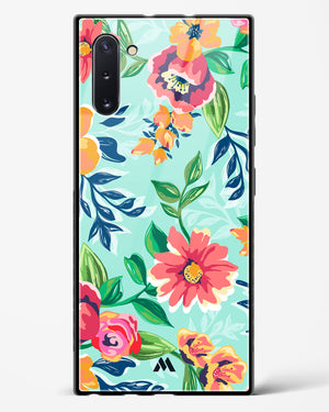 Flower Print on Canvas Glass Case Phone Cover (Samsung)