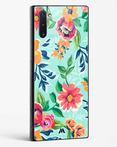 Flower Print on Canvas Glass Case Phone Cover (Samsung)