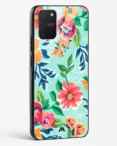 Flower Print on Canvas Glass Case Phone Cover (Samsung)