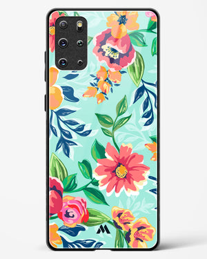 Flower Print on Canvas Glass Case Phone Cover-(Samsung)