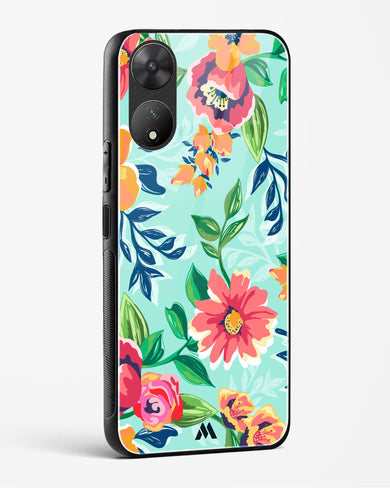 Flower Print on Canvas Glass Case Phone Cover (Vivo)