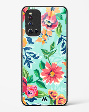 Flower Print on Canvas Glass Case Phone Cover (Vivo)