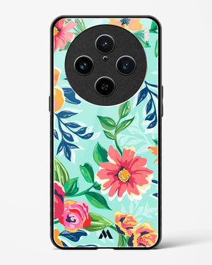Flower Print on Canvas Glass Case Phone Cover (Vivo)