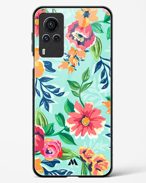 Flower Print on Canvas Glass Case Phone Cover (Vivo)