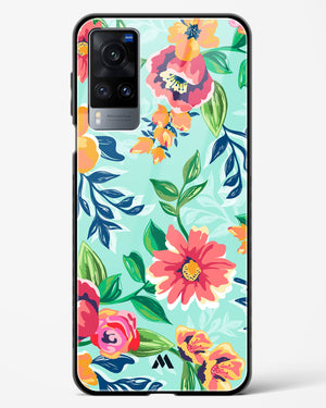 Flower Print on Canvas Glass Case Phone Cover (Vivo)