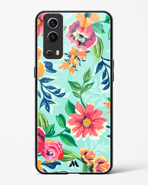 Flower Print on Canvas Glass Case Phone Cover (Vivo)