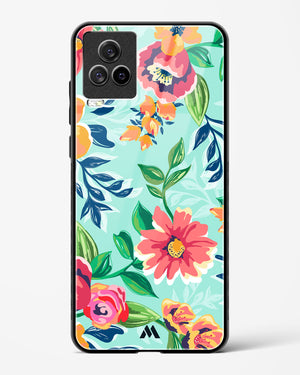 Flower Print on Canvas Glass Case Phone Cover-(Vivo)