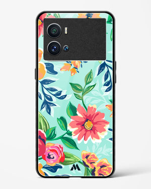 Flower Print on Canvas Glass Case Phone Cover-(Vivo)