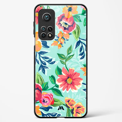 Flower Print on Canvas Glass Case Phone Cover (Xiaomi)