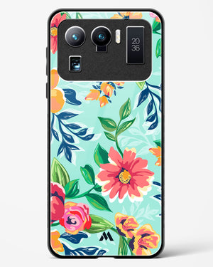 Flower Print on Canvas Glass Case Phone Cover-(Xiaomi)