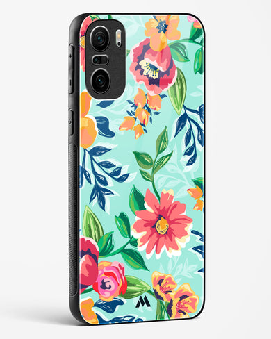 Flower Print on Canvas Glass Case Phone Cover-(Xiaomi)