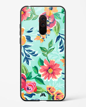 Flower Print on Canvas Glass Case Phone Cover (Xiaomi)