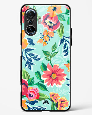 Flower Print on Canvas Glass Case Phone Cover (Xiaomi)