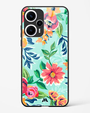 Flower Print on Canvas Glass Case Phone Cover-(Xiaomi)