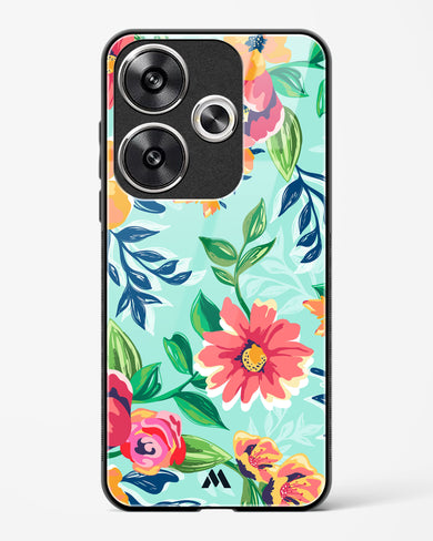 Flower Print on Canvas Glass Case Phone Cover-(Xiaomi)