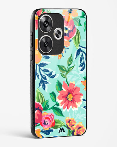 Flower Print on Canvas Glass Case Phone Cover-(Xiaomi)